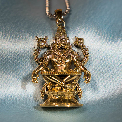 Narasimha Lotus Pendant - Panchaloha