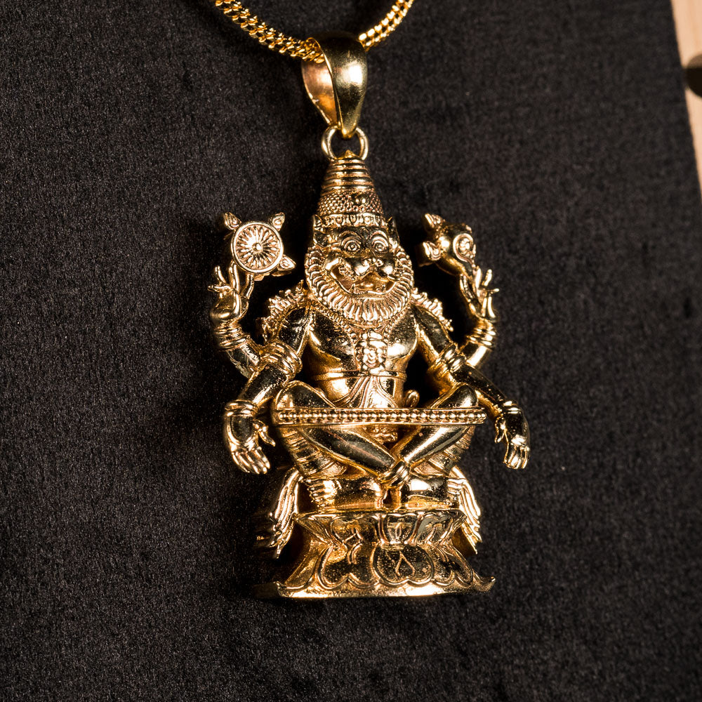 Narasimha Lotus Pendant - Panchaloha