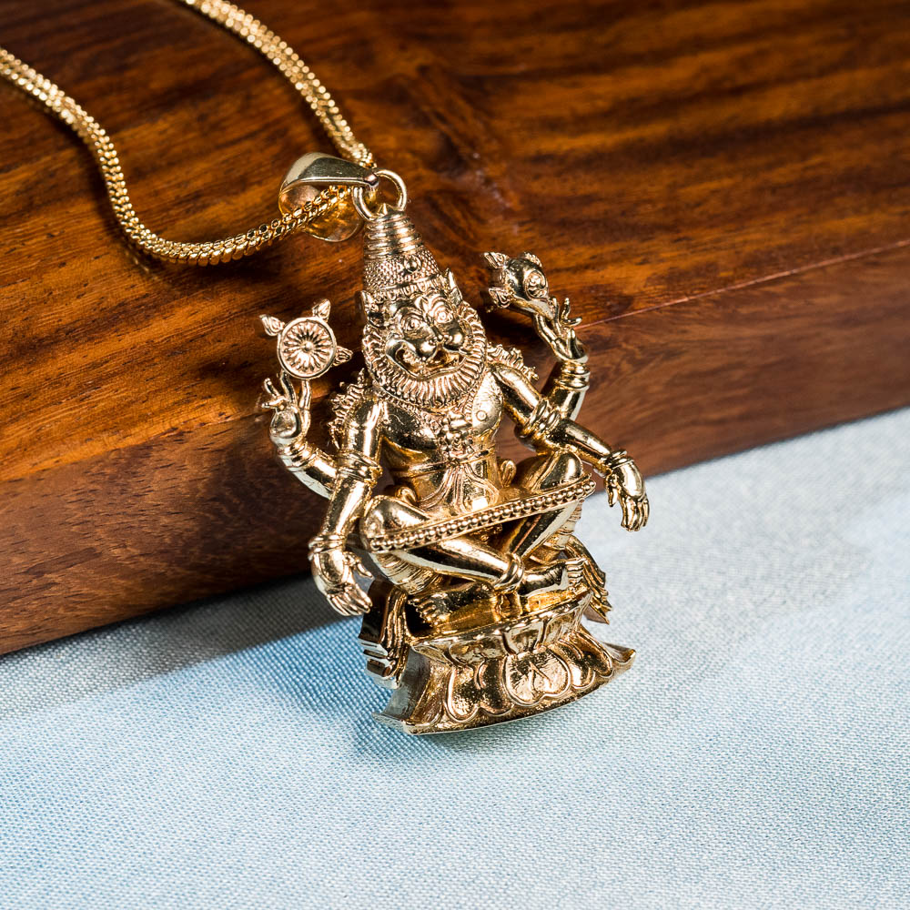 Narasimha Lotus Pendant - Panchaloha