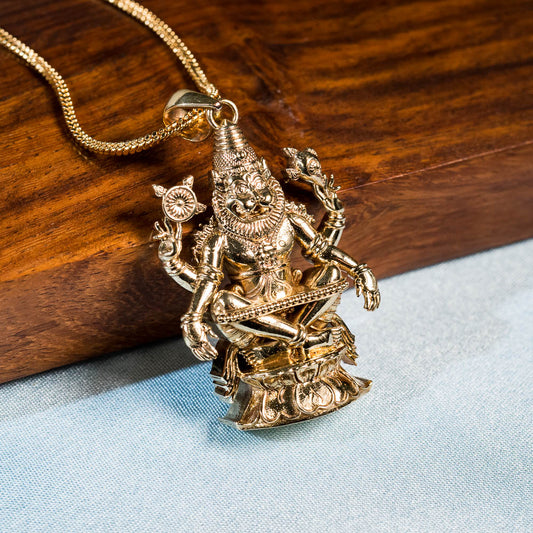 Narasimha Lotus Pendant - Panchaloha