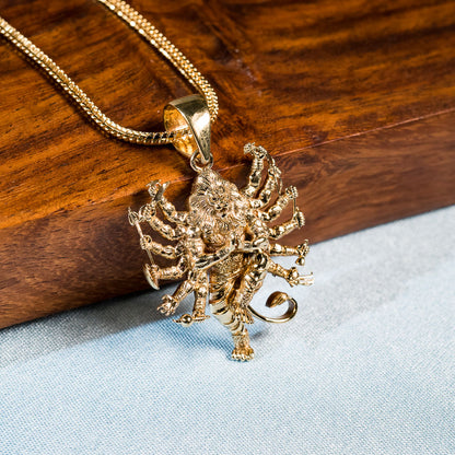 Multi-Armed Narasimha Pendant - Panchaloha
