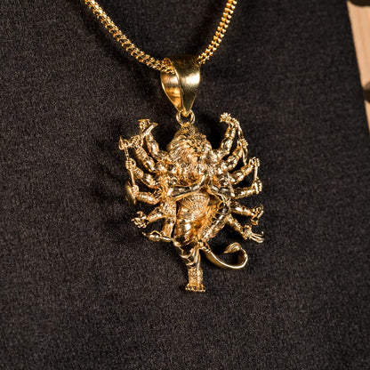Multi-Armed Narasimha Pendant - Panchaloha