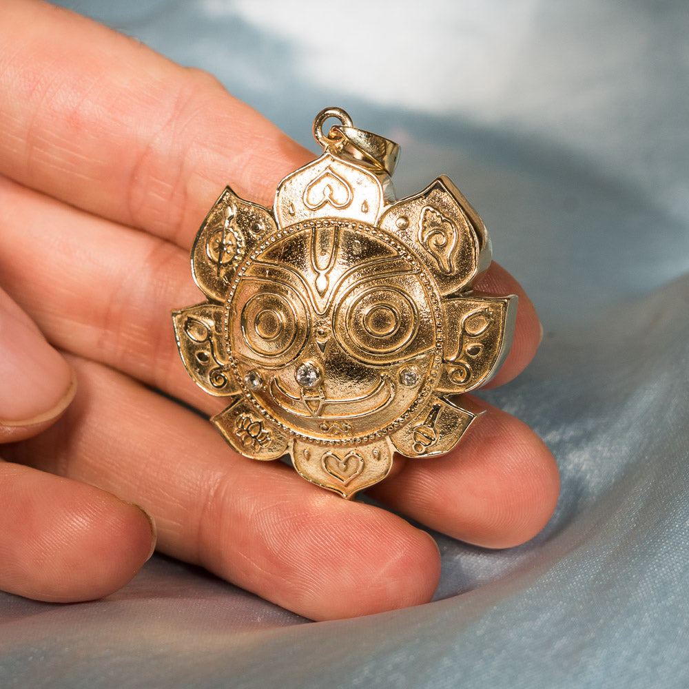 Golden Jagannath Pendant - Panchaloha