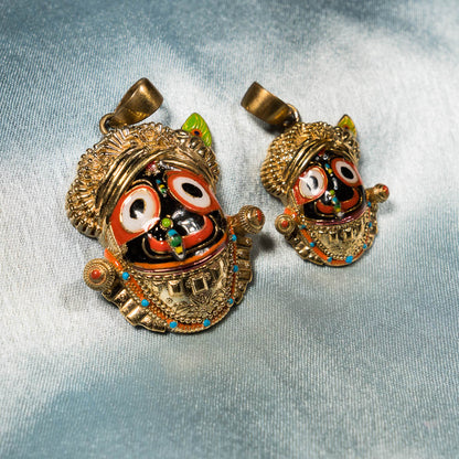 Handpainted Jagannath Pendant - Panchaloha