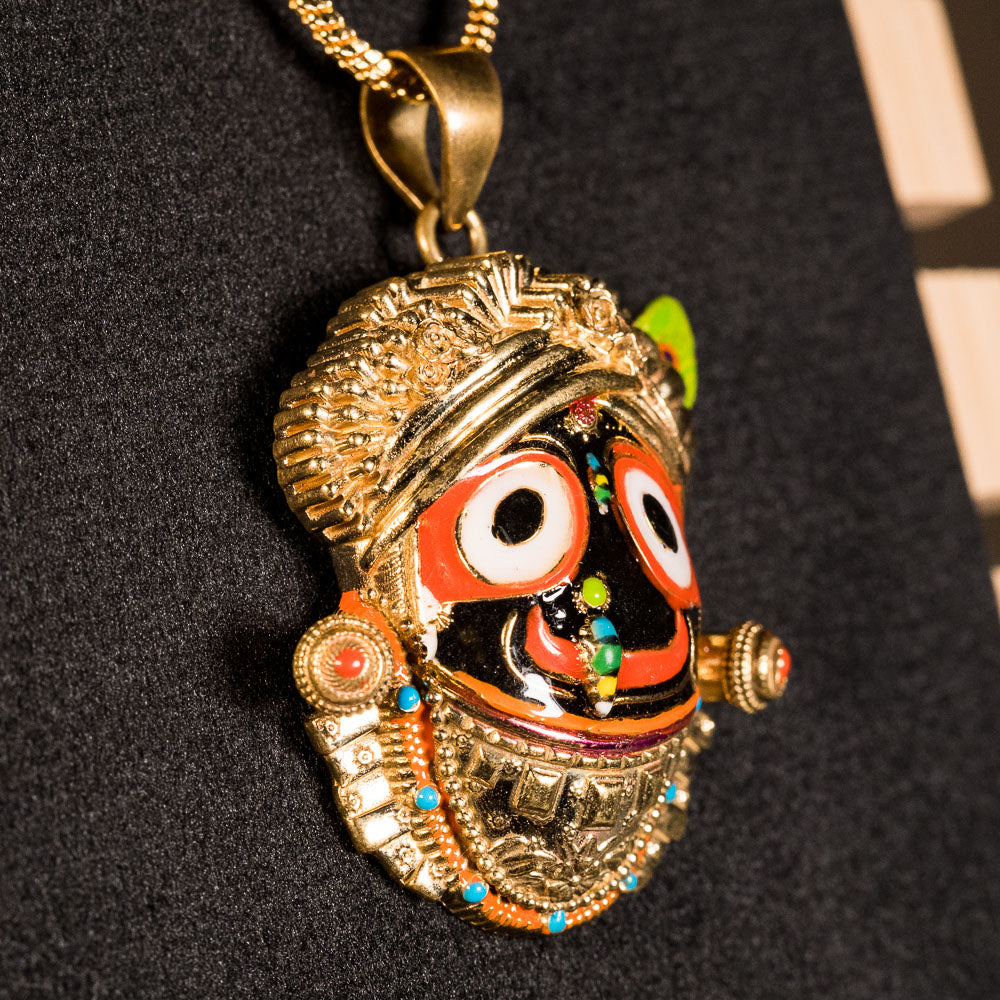 Handpainted Jagannath Pendant - Panchaloha