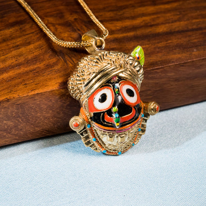 Handpainted Jagannath Pendant - Panchaloha