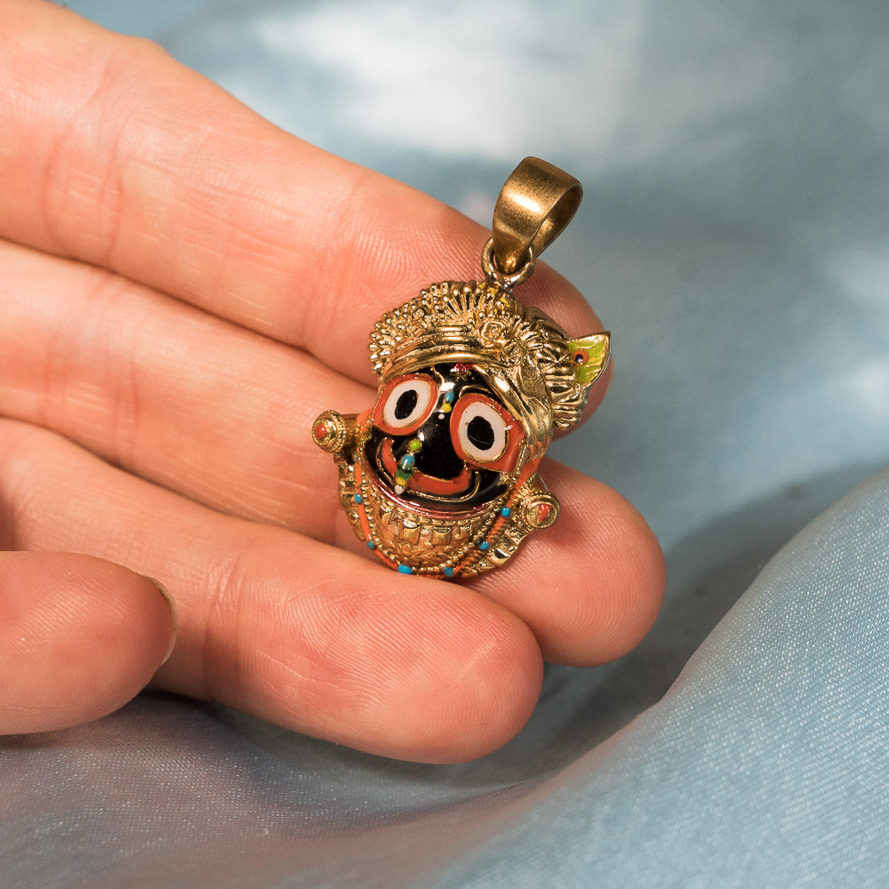 Handpainted Jagannath Pendant - Panchaloha