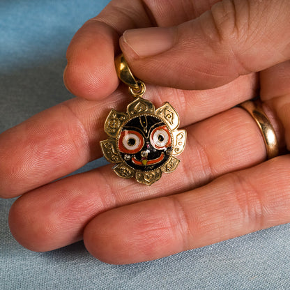 Painted Jagannath Pendant - Panchaloha