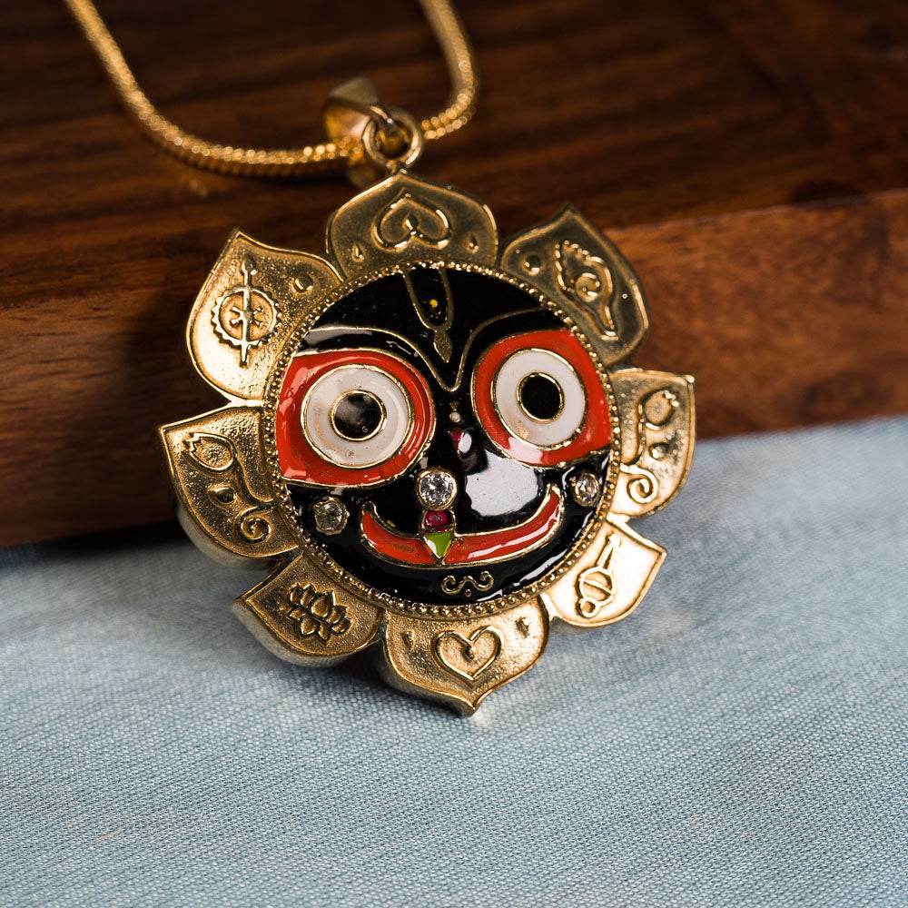 Painted Jagannath Pendant - Panchaloha