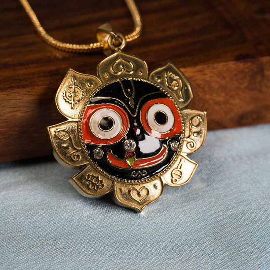 Painted Jagannath Pendant - Panchaloha