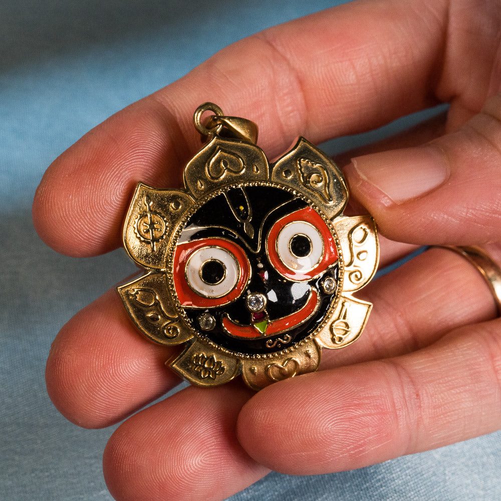 Painted Jagannath Pendant - Panchaloha