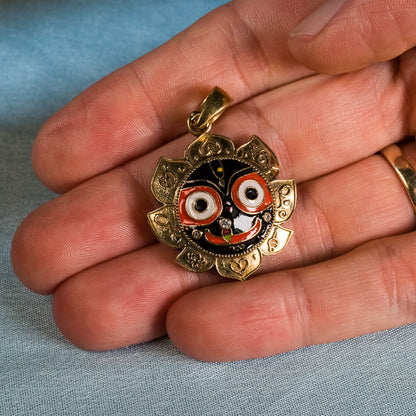 Painted Jagannath Pendant - Panchaloha