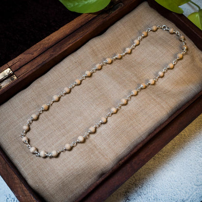 Silver Tulsi Kunti Mala round white #S103