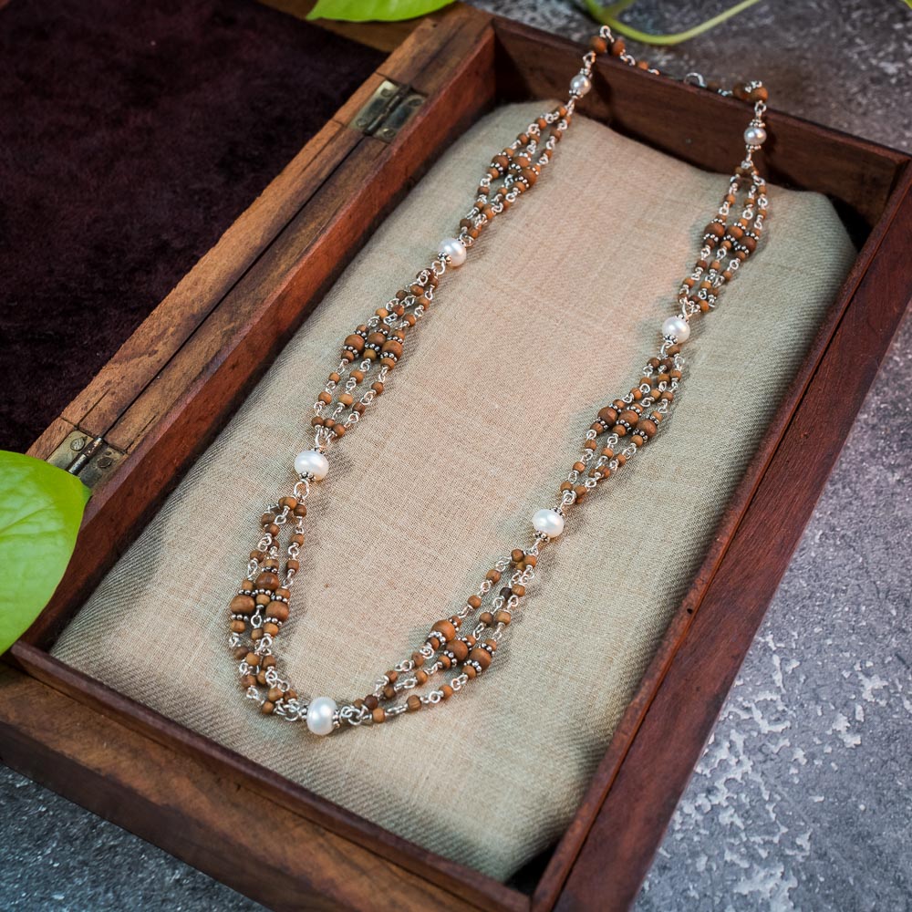 Silver Tulsi Kunti Mala #S112