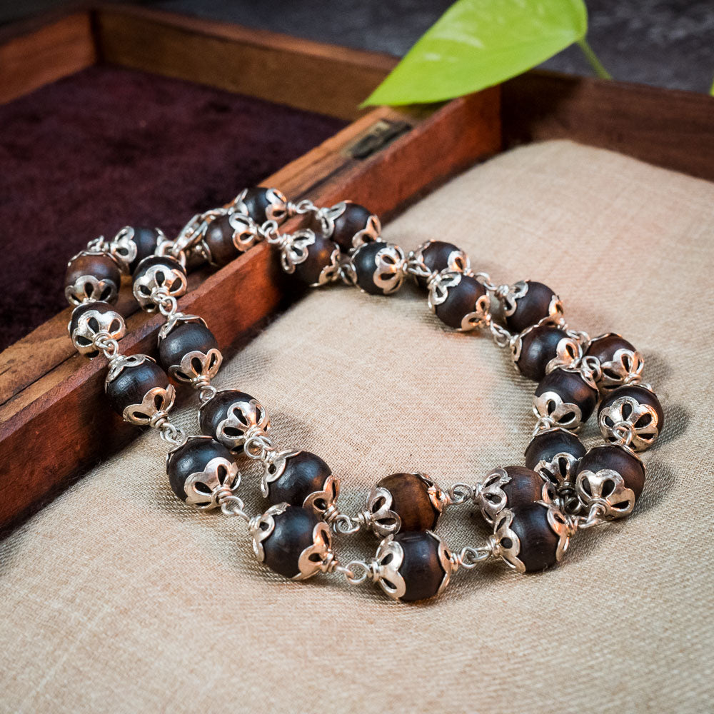 Silver Tulsi Kunti Mala Power Mala #S113