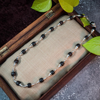 Silver Tulsi Kunti Mala Kalash #S117