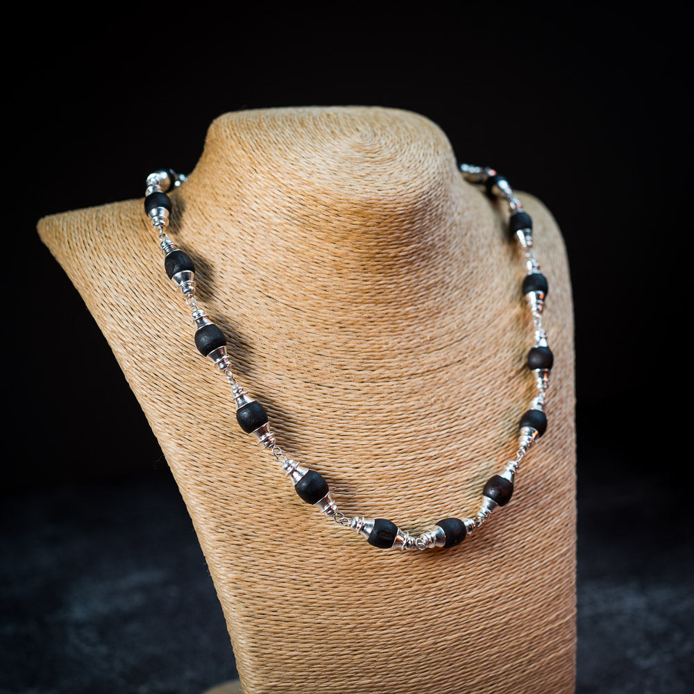 Silver Tulsi Kunti Mala Kalash #S117