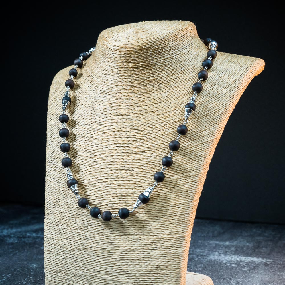 Silver Tulsi Kunti Mala Shiny Kailash  #S120