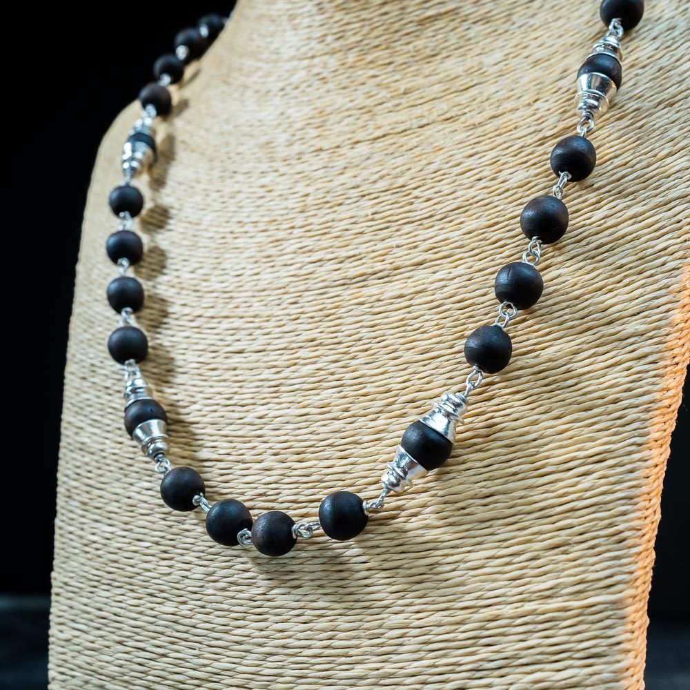 Silver Tulsi Kunti Mala Shiny Kailash  #S120