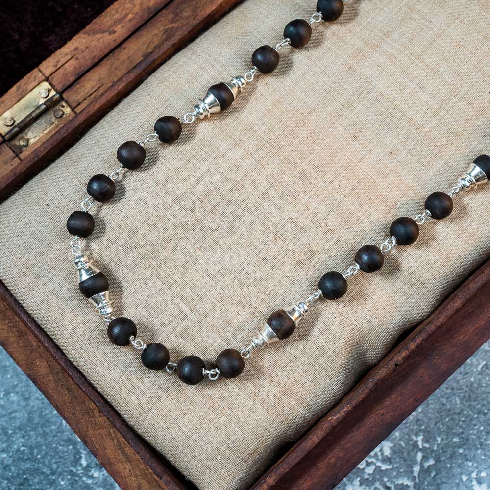 Silver Tulsi Kunti Mala Shiny Kailash  #S120