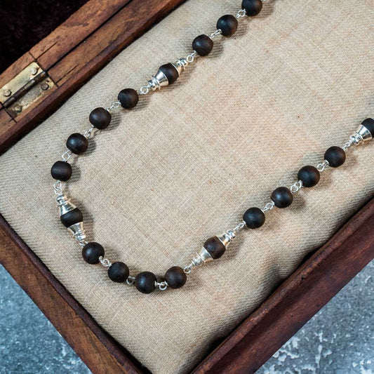 Silver Tulsi Kunti Mala Shiny Kailash  #S120