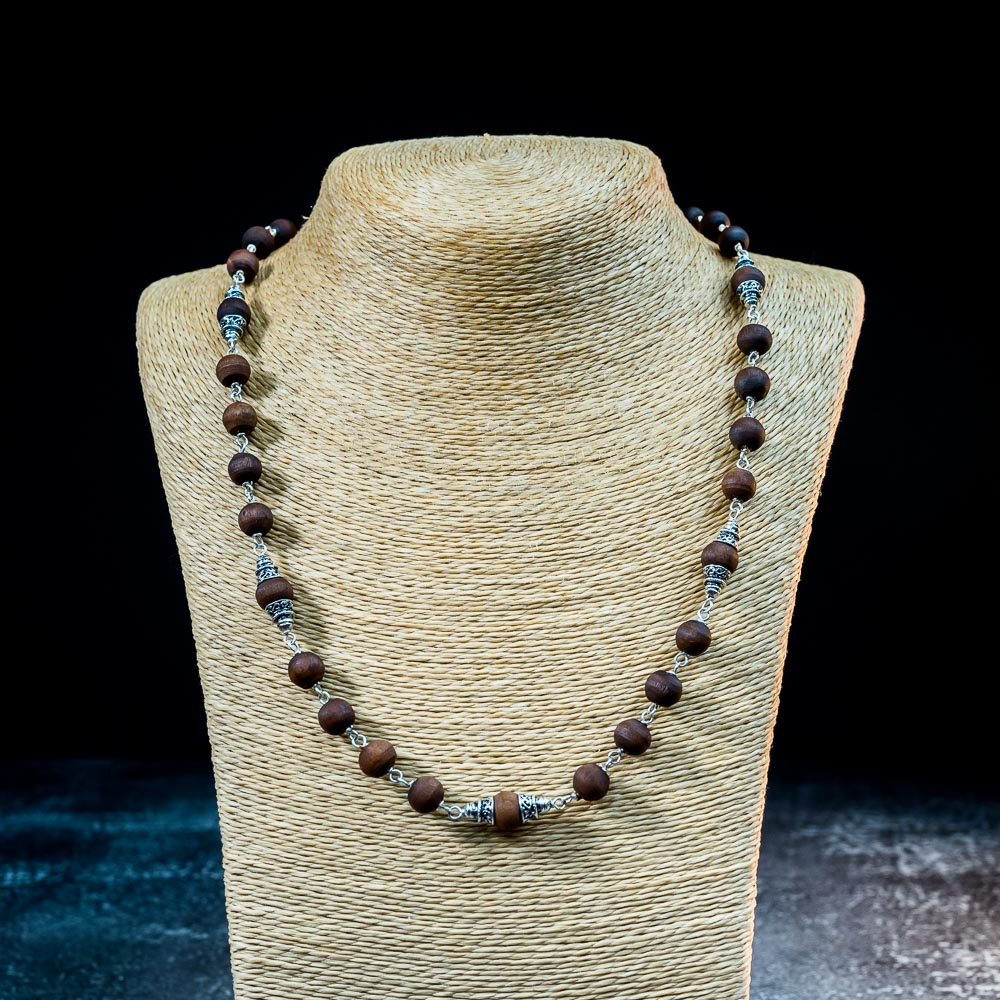 Silver Tulsi Kunti Mala Fancy Kailash  #S121