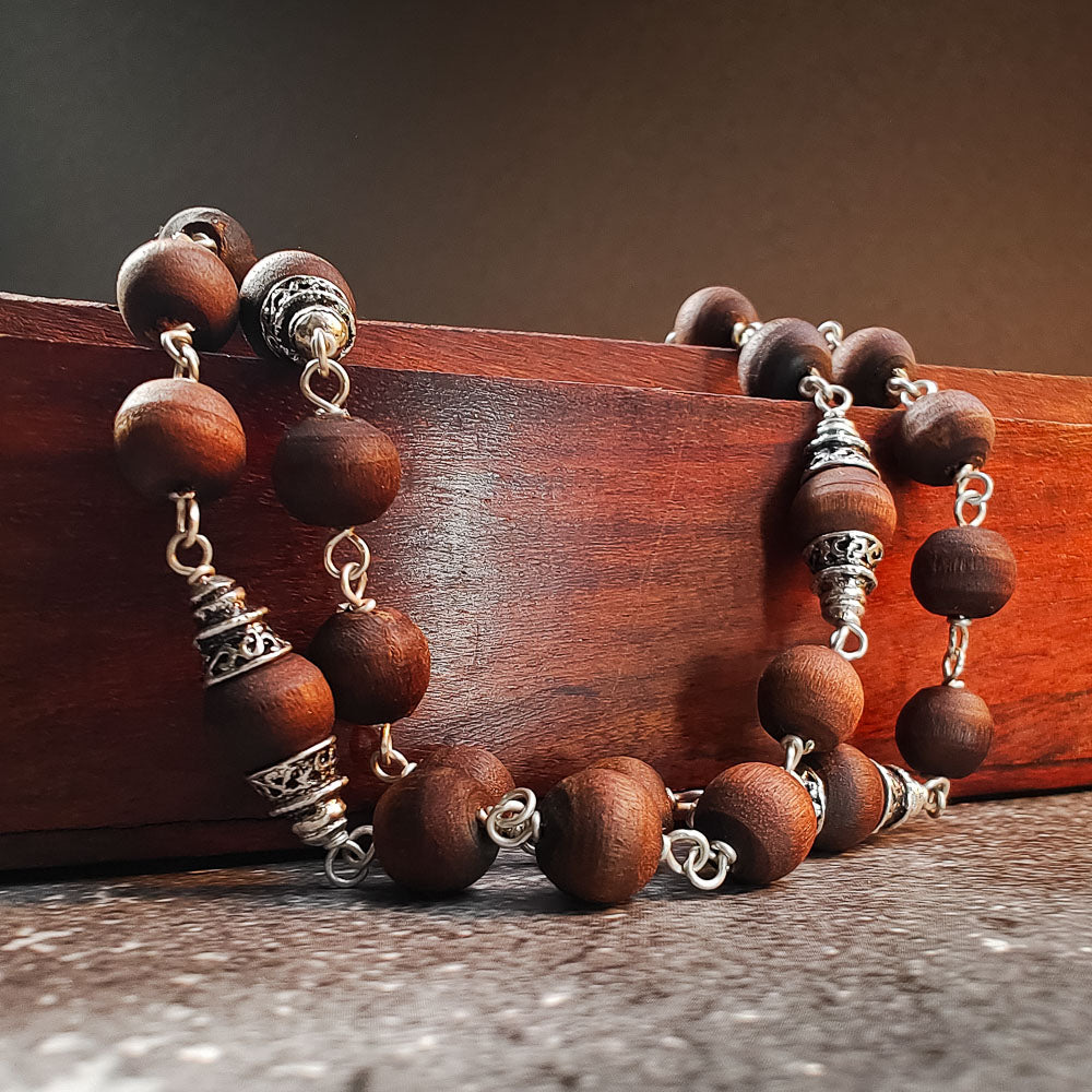 Silver Tulsi Kunti Mala Fancy Kailash  #S121