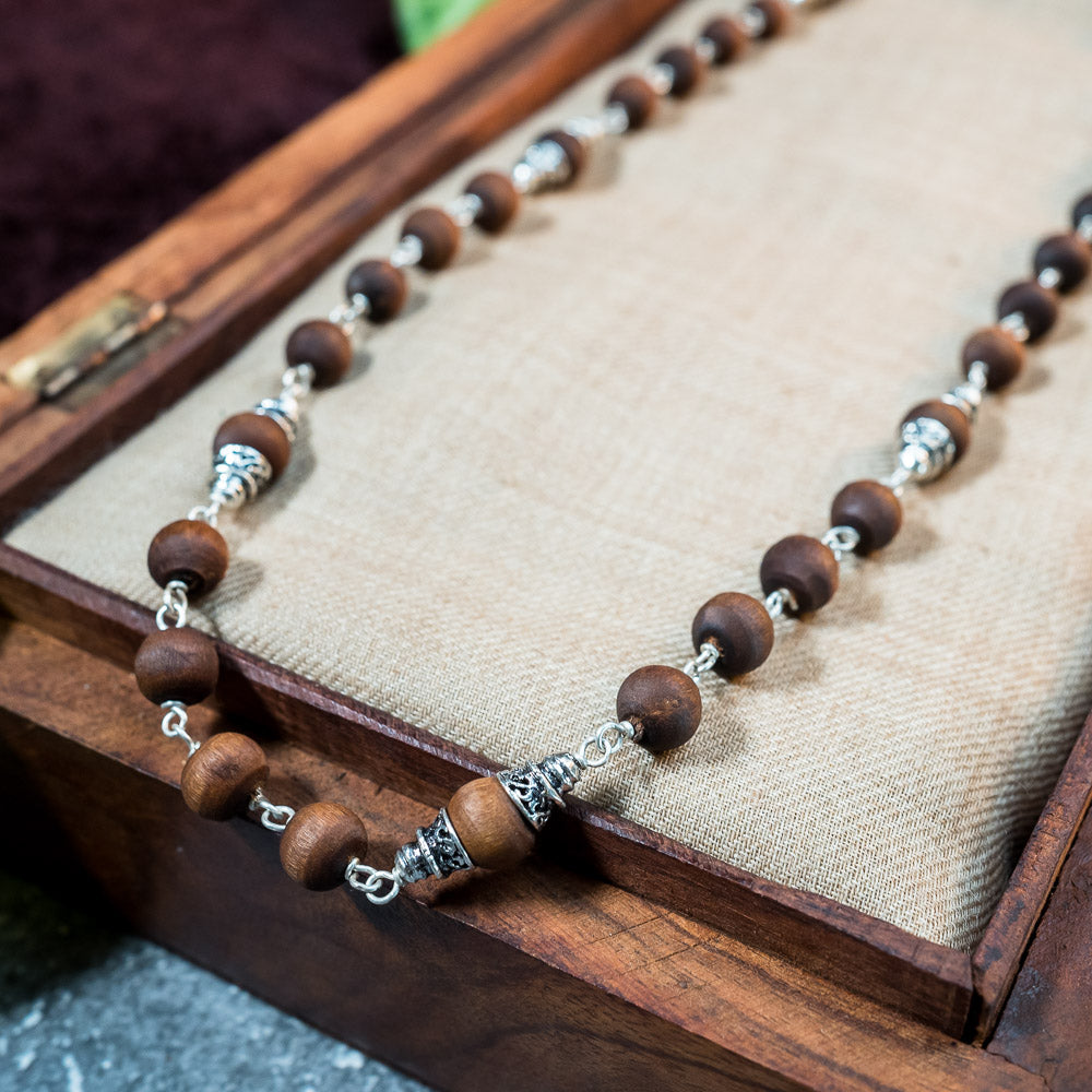 Silver Tulsi Kunti Mala Fancy Kailash  #S121