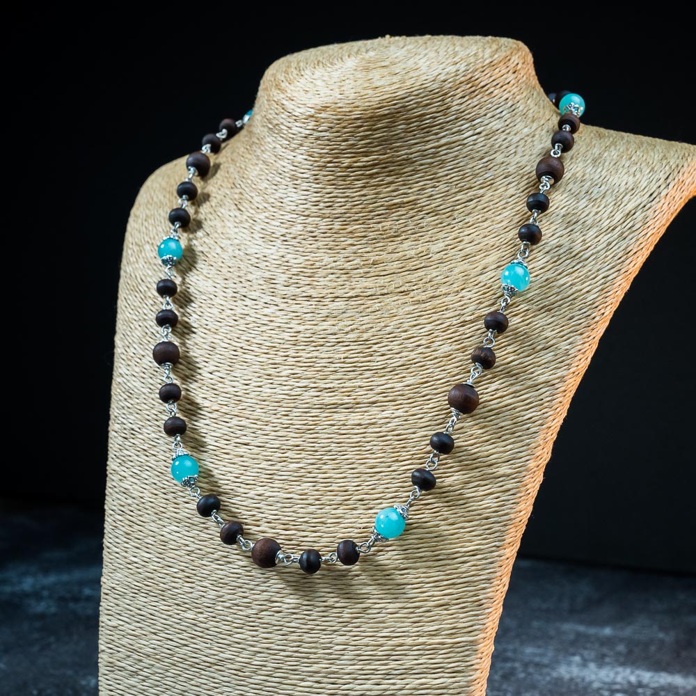 Silver Tulsi Kunti Mala with Aventurine Stones #S123