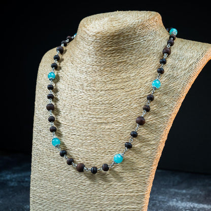 Silver Tulsi Kunti Mala with Aventurine Stones #S123