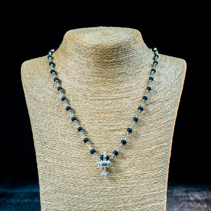 Silver Tulsi Kunti Mala with Pure Silver Kavacha #S126