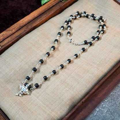 Silver Tulsi Kunti Mala with Pure Silver Kavacha #S126