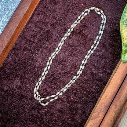 Silver Tulsi Kunti Mala 24Inch 2mm  #134