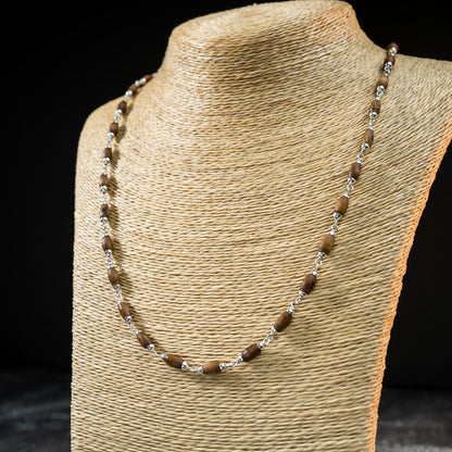 Silver Tulsi Kunti Mala 23Inch  #135