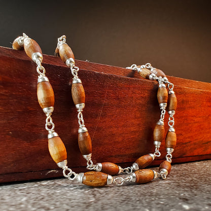 Silver Tulsi Kunti Mala 23Inch  #135