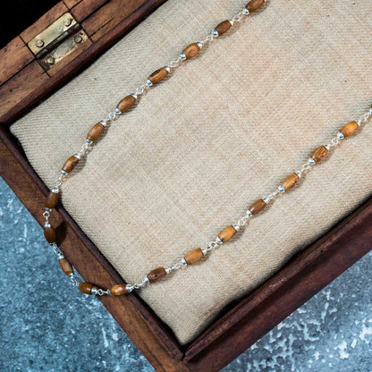 Silver Tulsi Kunti Mala 23Inch  #135