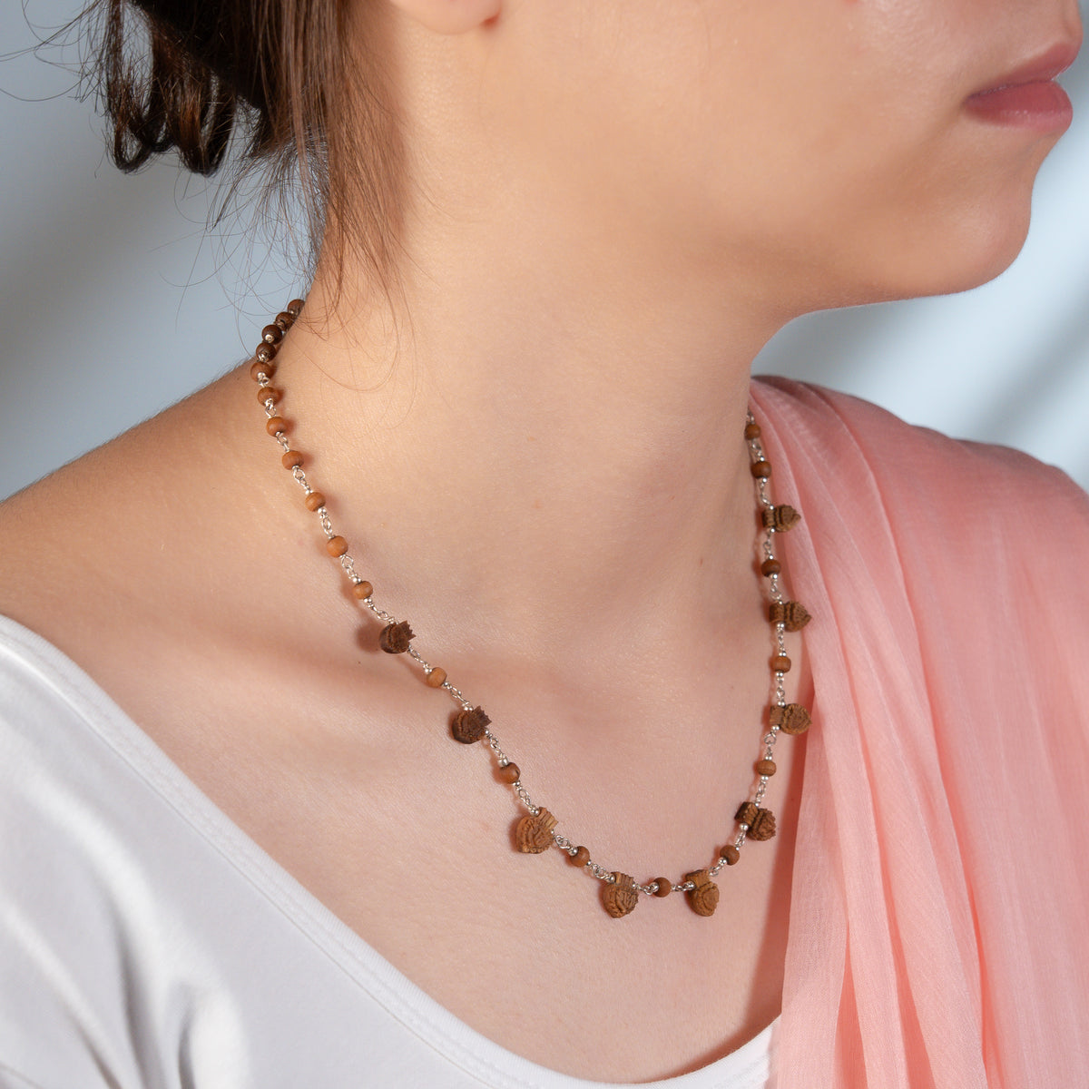 Varshana Silver Tulsi Mala - Radhe's Grace