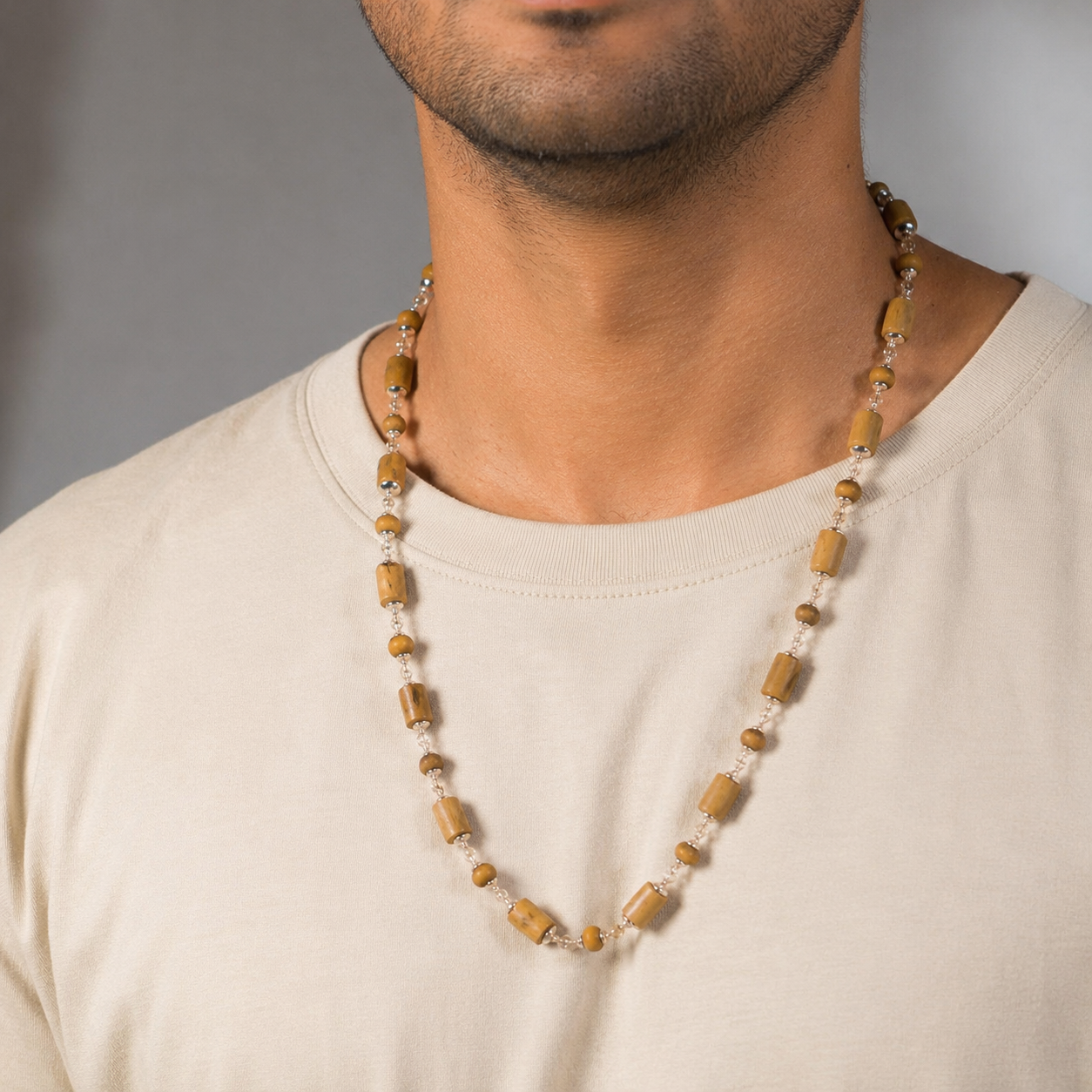 Gauranga Silver Tulsi Mala - Capped Golden Tulsi