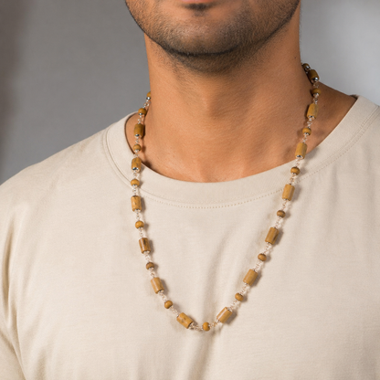 Gauranga Silver Tulsi Mala - Capped Golden Tulsi