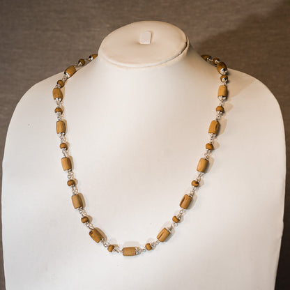 Gauranga Silver Tulsi Mala - Capped Golden Tulsi