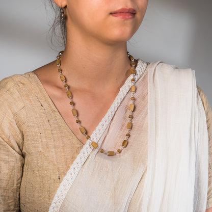 Gauranga Silver Tulsi Mala - Capped Golden Tulsi