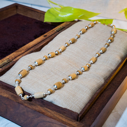 Gauranga Silver Tulsi Mala - Capped Golden Tulsi