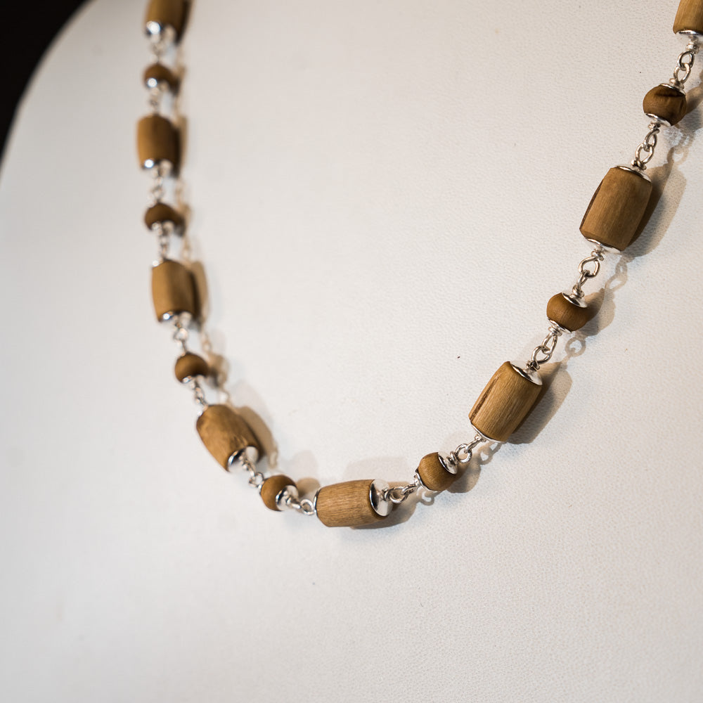 Gauranga Silver Tulsi Mala - Capped Golden Tulsi