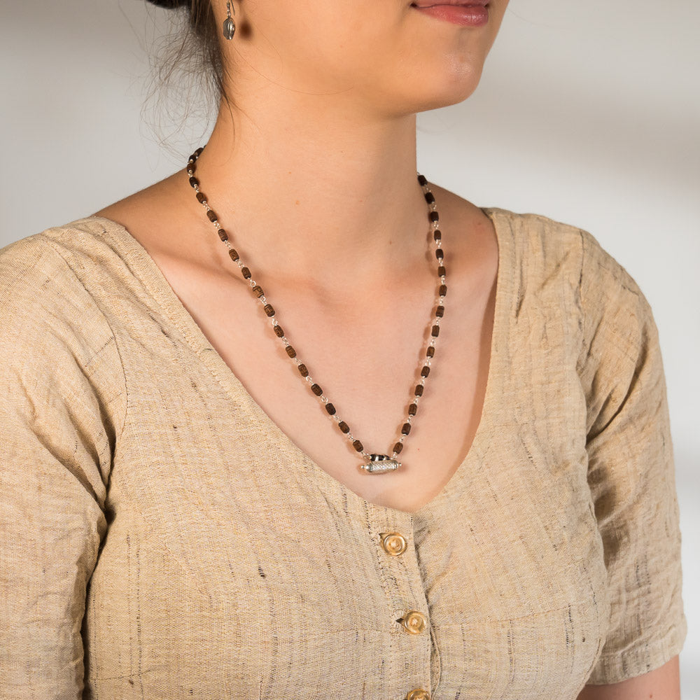 Satya Silver Tulsi Mala - Delicate Radhe beads
