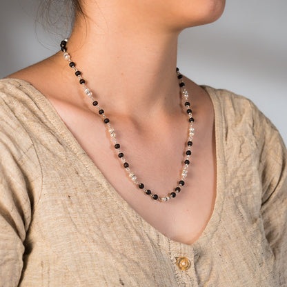 Ranga Silver Tulsi Mala - Calming & Harmony on wire with Tulasi
