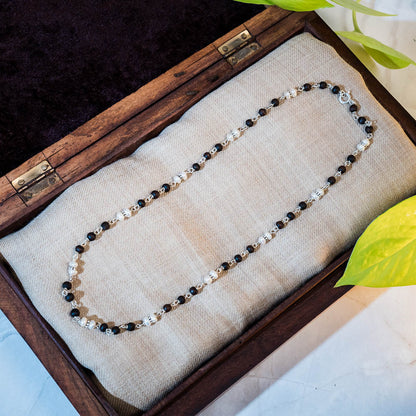 Ranga Silver Tulsi Mala - Calming & Harmony on wire with Tulasi