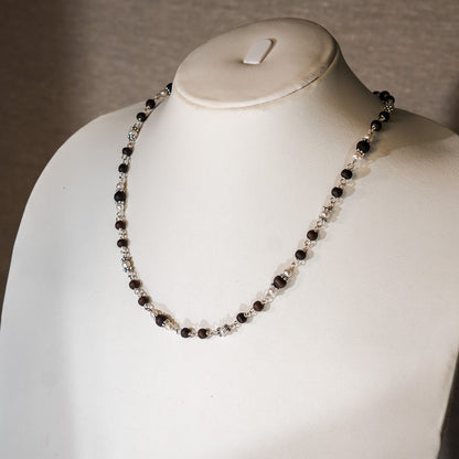 Sudevi Silver Tulsi Mala Elegance and Confidence