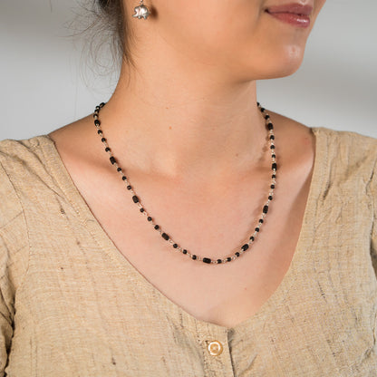 Rohini Silver Tulsi mala - Delicate Radhe beads