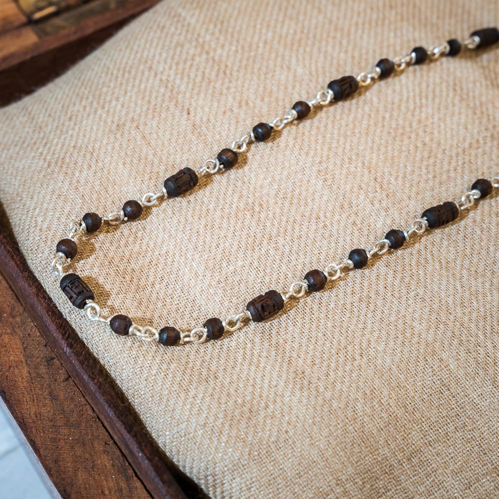 Rohini Silver Tulsi mala - Delicate Radhe beads