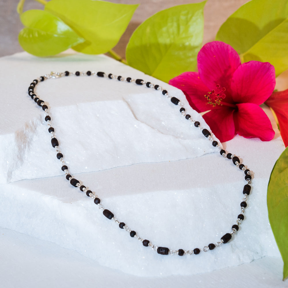 Rohini Silver Tulsi mala - Delicate Radhe beads
